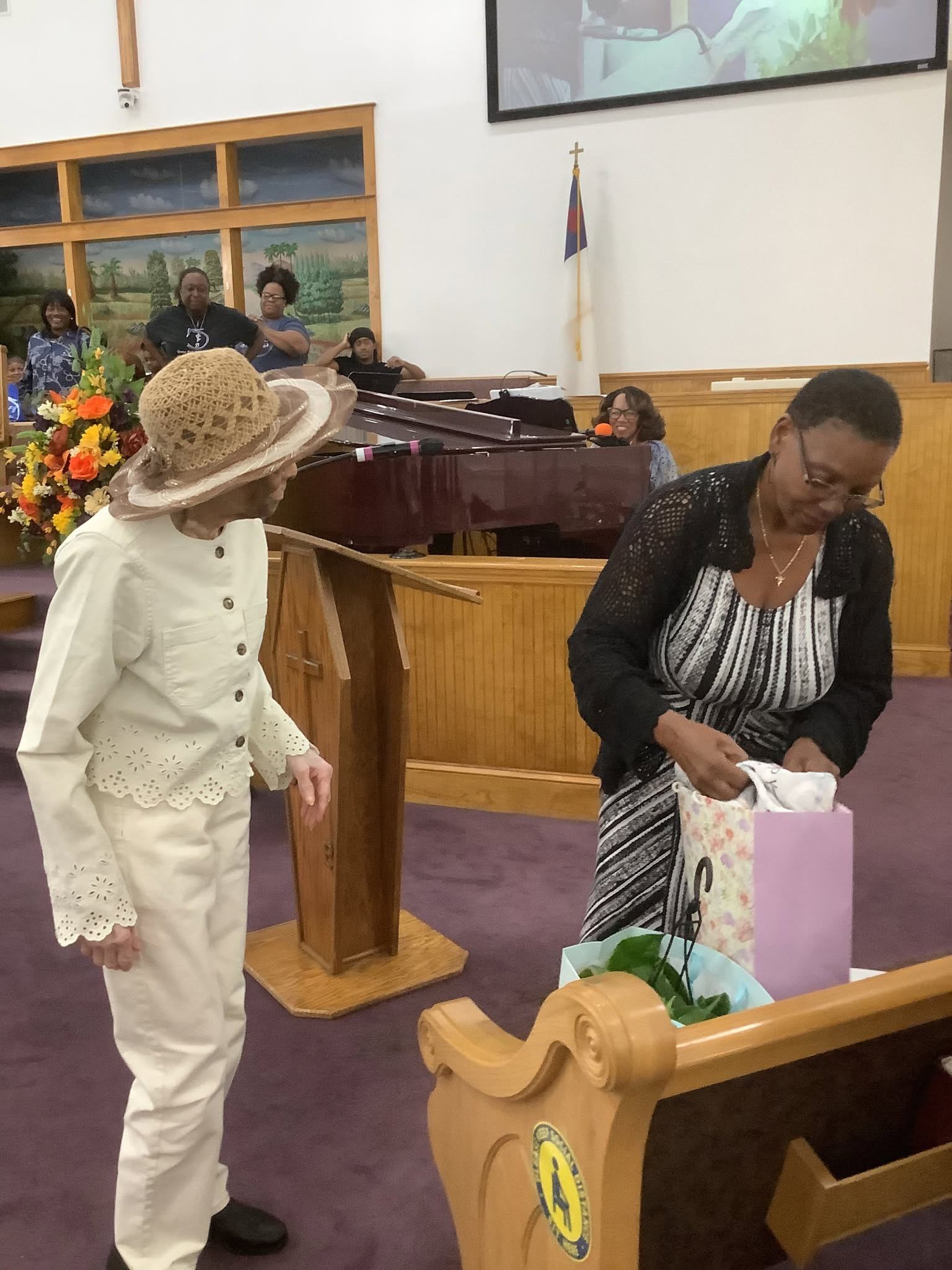 Church members giving and serving